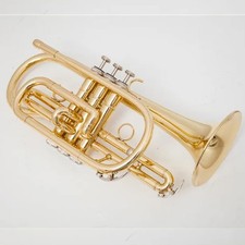 High Quality Gold Lacquered CR-310 Bb Cornet Brass Trumpet International w/Case-