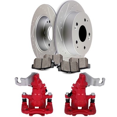 Rear Brake Calipers And Ceramic Pads + Rotors Slot For 1998-1999 Honda Accord