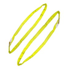 20 FT Yellow Endless Round Sling 8,400 lbs Vertical 2-Pack | Lifting Tow Pull