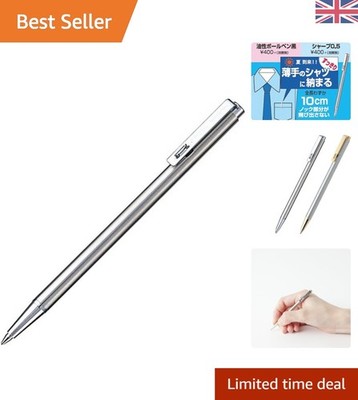 Vielseitiger Mini Kugelschreiber silberner Körper 0,7 mm - perfekt zum Tragen in der Tasche