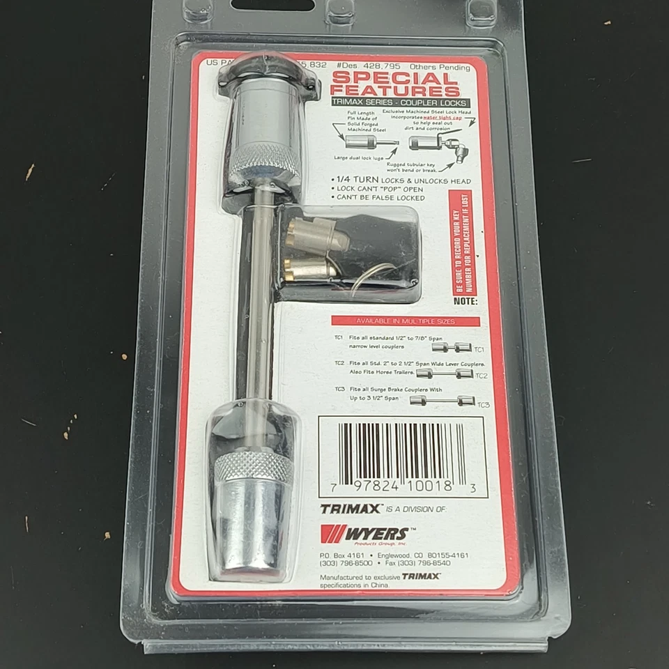 Remolque de freno de sobretensión Trimax lengüeta bola de remolque acoplador bloqueo se adapta a hasta 3-1/2" de ancho Foto 4 de 4