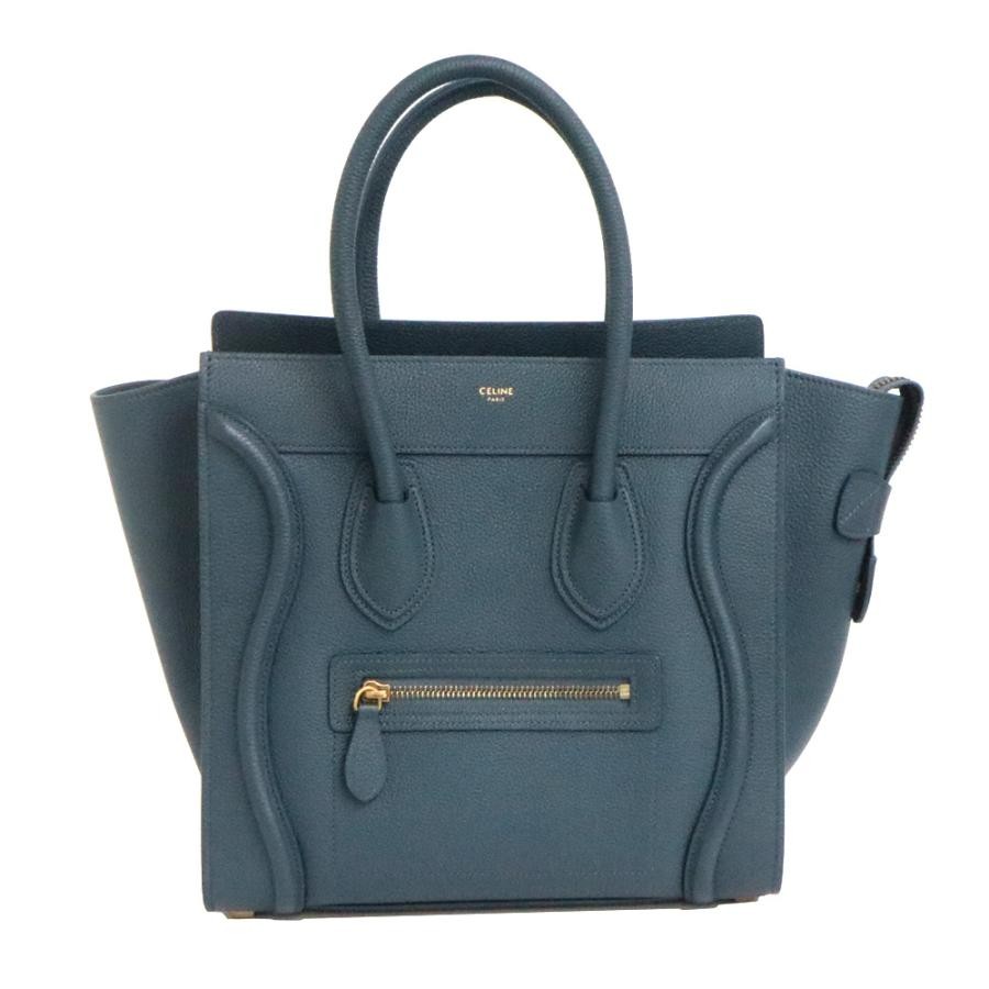 Celine Luggage Micro Shopper Petrol 189793DRU Handbag Blue Gray