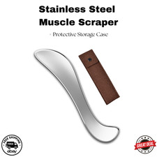 Stainless Steel Muscle Scraper Tool Gua Sha Body Massage w/ Case