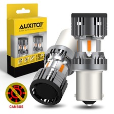 AUXITO Upgraded 7507 PY21W BAU15S LED Bulbs Amber Yellow 1800LM Extremely Bright