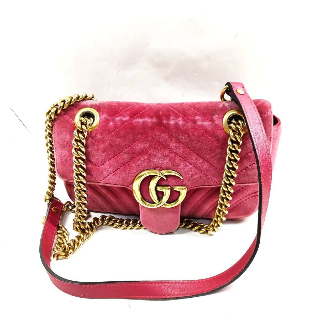 Gucci Hand Bag Pink Fabric 3288539