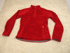 The North Face Sweater 1/4 Zip Womens Medium Red Jacket Fuzzy Fleece Pullover