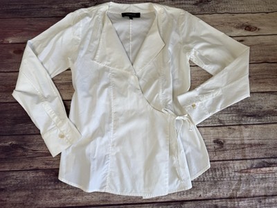 Derek Lam New York Women's Cotton Poplin Wrap Tie Blouse Shirt White 2. 1293