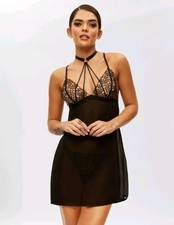 Ann Summers Nya Red Babydoll and Crotchless Thong Set Size 8/10