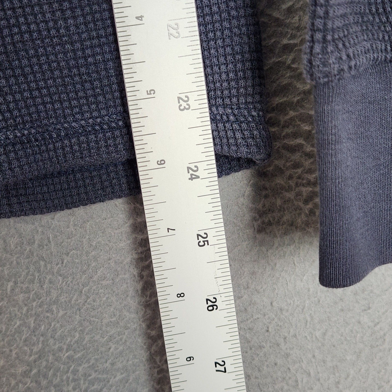POLO RALPH LAUREN felpa con cappuccio uomo blu medio waffle maglia canguro tasca pony