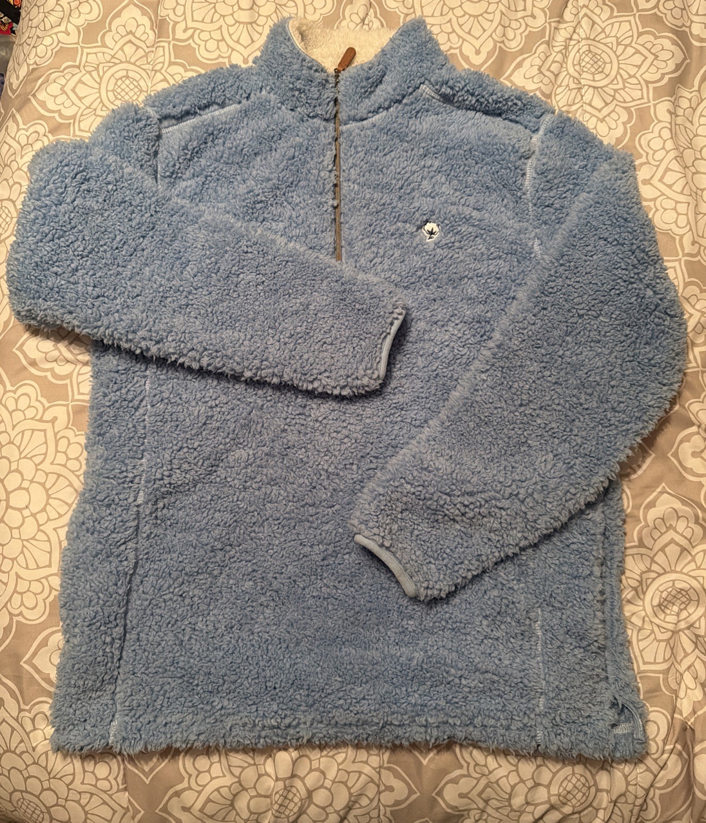 Southern Shirt Women’s Medium Blue Plush Sherpa 1/4 Zip Pullover Jacket
