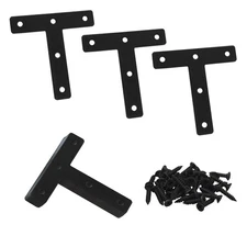 T Shaped Repair Plate 40 Pack 80x80mm Heavy Duty Bracket Corner Brace Black