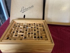 Vintage 1950 Brio Labyrinth Game Wooden Balance Maze w/ Original Box