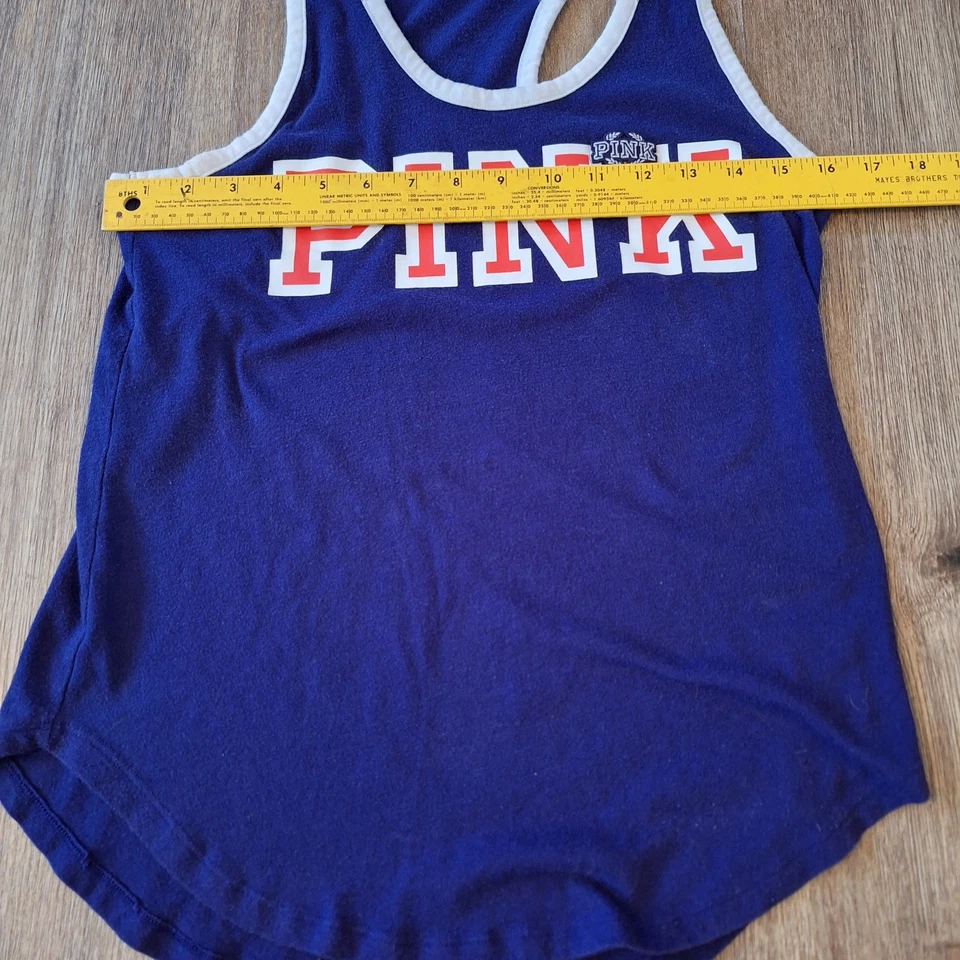 Victoria's Secret PINK S Ringer Sleeveless Tank Top Red White Blue - Image 3 of 4