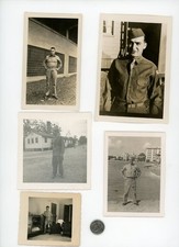 LOT of 14 Vintage US MILITARY photos / SOLDIERS in UNIFORMS Insignia Boots Caps