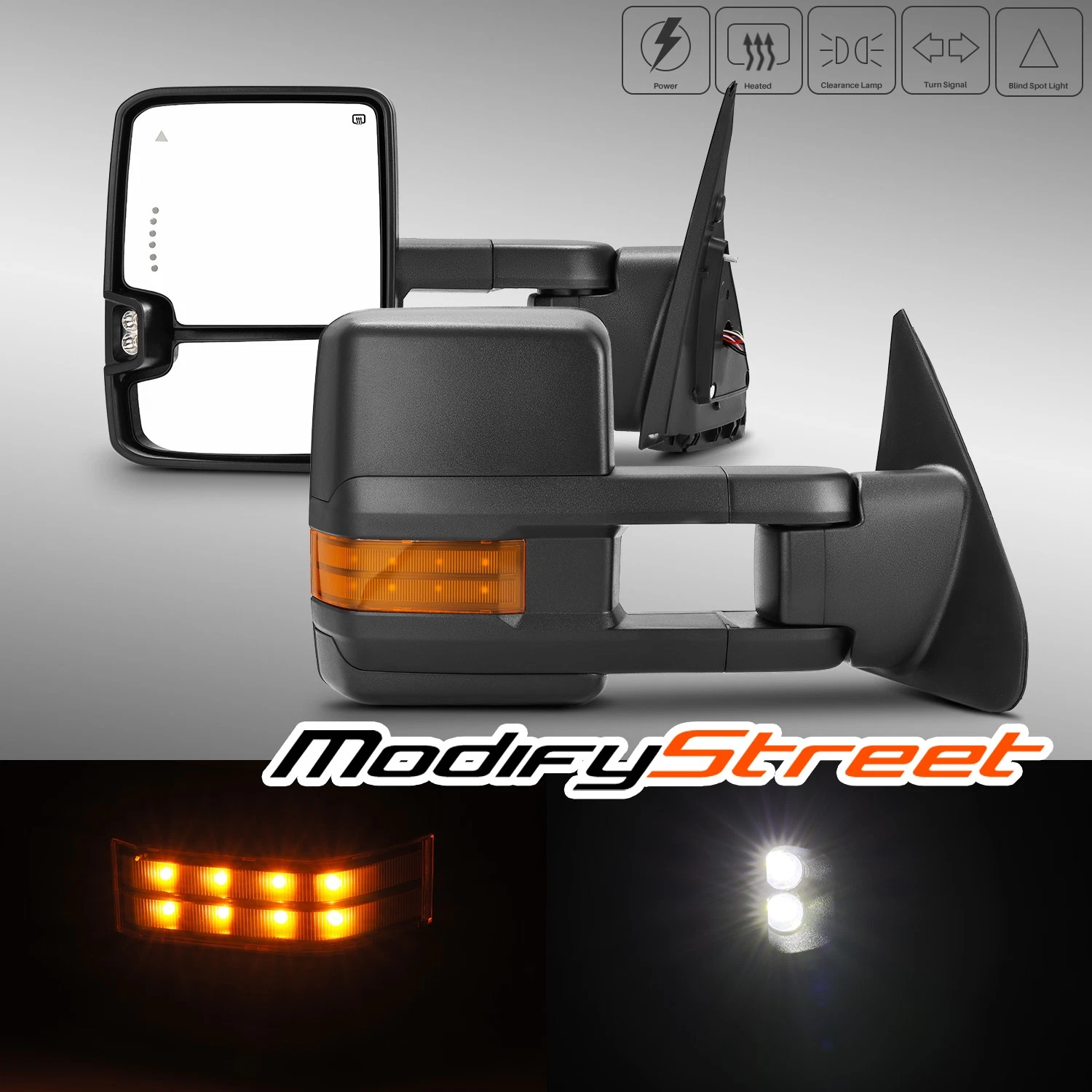 Fit Toyota Tundra 2007-2017 Towing Mirrors Pair Power Heated+Amber Turn Signal