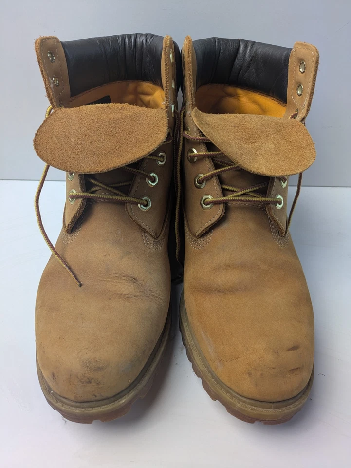 Timberland Boots Mens UK 8 Wide Wheat Nubuck Leather Waterproof 6 Inch 10061, photo 2 of 5