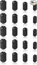 20 Pack Ferrite Chokes Bead Ring Core RFI EMI Noise Suppressor Filter Cable Clip