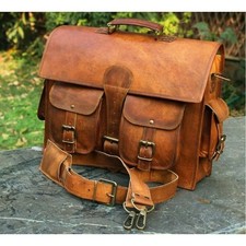 Bag Leather Laptop Genuine Messenger Men's Vintage Briefcase Satchel Handmade