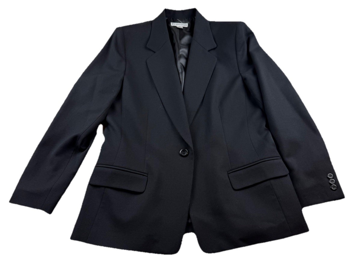 Pendleton Black One Button Wool Blazer Women’s Si… - image 1