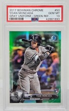 2017 Bowman Chrome Green Refractor YOAN MONCADA RC CARD /99 PSA 10 GEM MINT