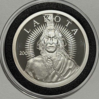 2009 Lakota Crazy Horse Indian Warrior Coin 1 Troy Oz .999 Fine