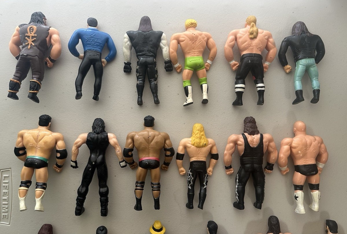 Vintage WWF Bend-Ems Wrestling Figure Lot 90s WWE WCW Mixed Bundle