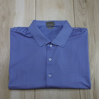 Fennec Men s Performance Golf Polo Shirt Blue Striped Size XXL Stretch