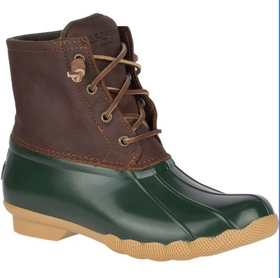 green sperry rain boots