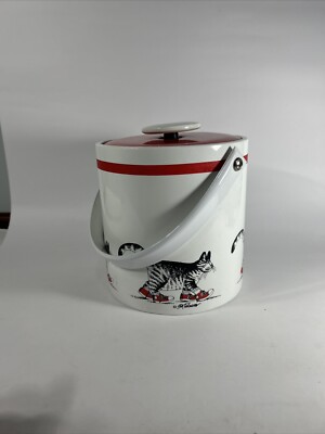Vintage Ice Bucket B Kliban Cat In Red Sneakers Barware By Sigma Tastesetter