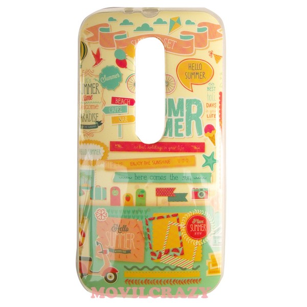 FUNDA CARCASA CASE GEL TPU DIBUJO CUSTODIA PARA MOTOROLA MOTO G3 ETIQUETAS
