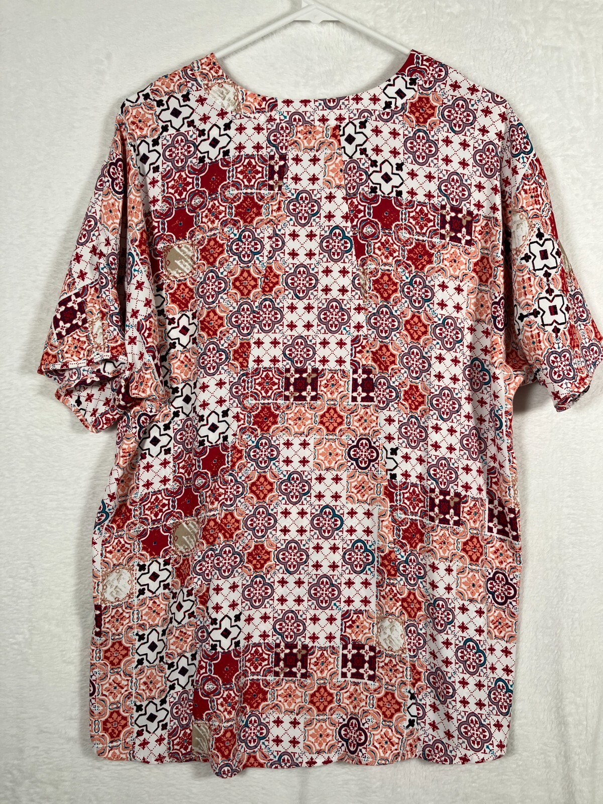 Chico’s Patchwork Flutter Sleeve Top Geometric Hi… - image 5