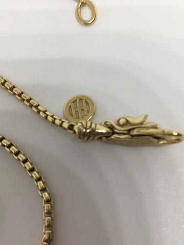 Authentic JOHN HARDY Palu 18K Gold Diamond Oval Drop Pendant Necklace - Picture 11 of 11