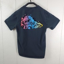 Camisa Converse Para Hombre Mediana Negra Cuello Redondo Manga Corta Gráfico Elastizado Pullover