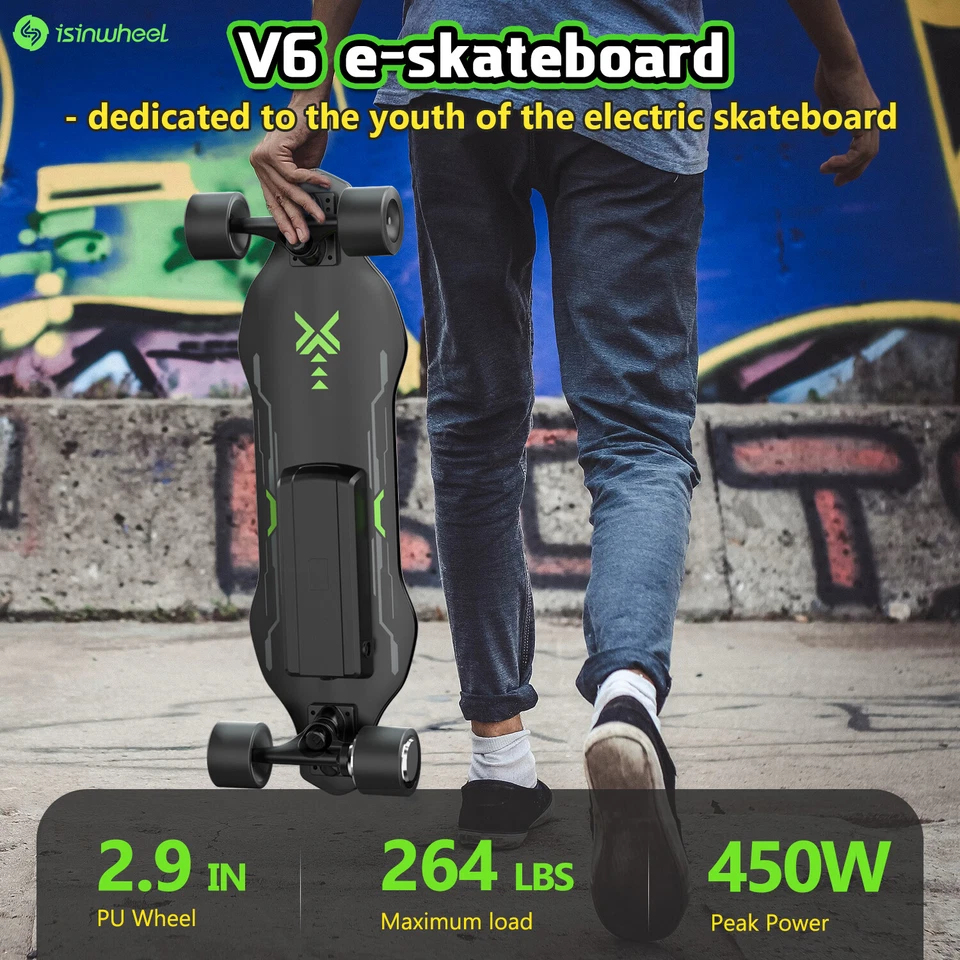 Monopatín Eléctrico Longboard Eléctrico con Control Remoto para Adultos y Adolescentes 4 Velocidades Foto 3 de 4