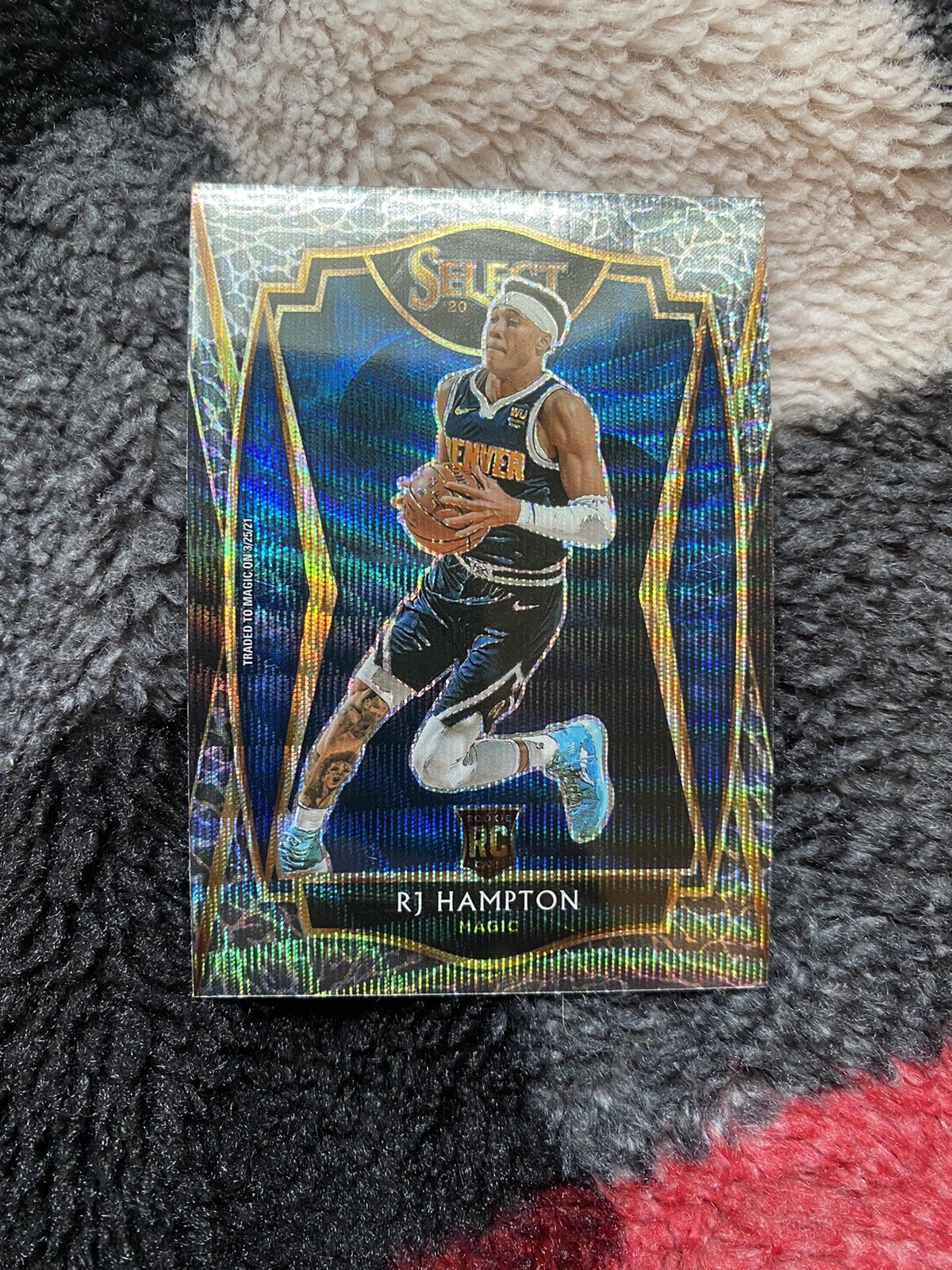 RJ HAMPTON 2020 21 PANINI SELECT PREMIER LEVEL #195 RC ROOKIE ELEPHANT PRIZM SSP
