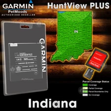 Garmin HuntView PLUS INDIANA Map - MicroSD Birdseye Satellite Imagery 24K Hunt