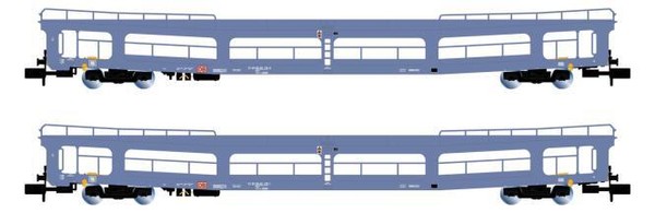 Arnold 2-Tlg. Set, Autotransportwagen Ddm, In Blauer Lackierung, Ep. V, Db Ag Hn-image