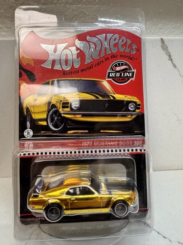 HOT WHEELS RLC RED LINE CLUB GOLD 1970 FORD MUSTANG BOSS 302 REAL RIDERS