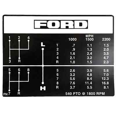 8 Speed Shift Pattern Decal Fits Ford Fits New Holland 4000 4100 4600 C5NN7B292F