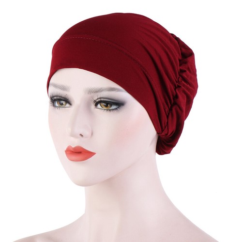 Female Inner Hijab Turban Hat Soft Cap Solid Color Headwear Inner Cap Underscarf - 第 19/27 張圖片