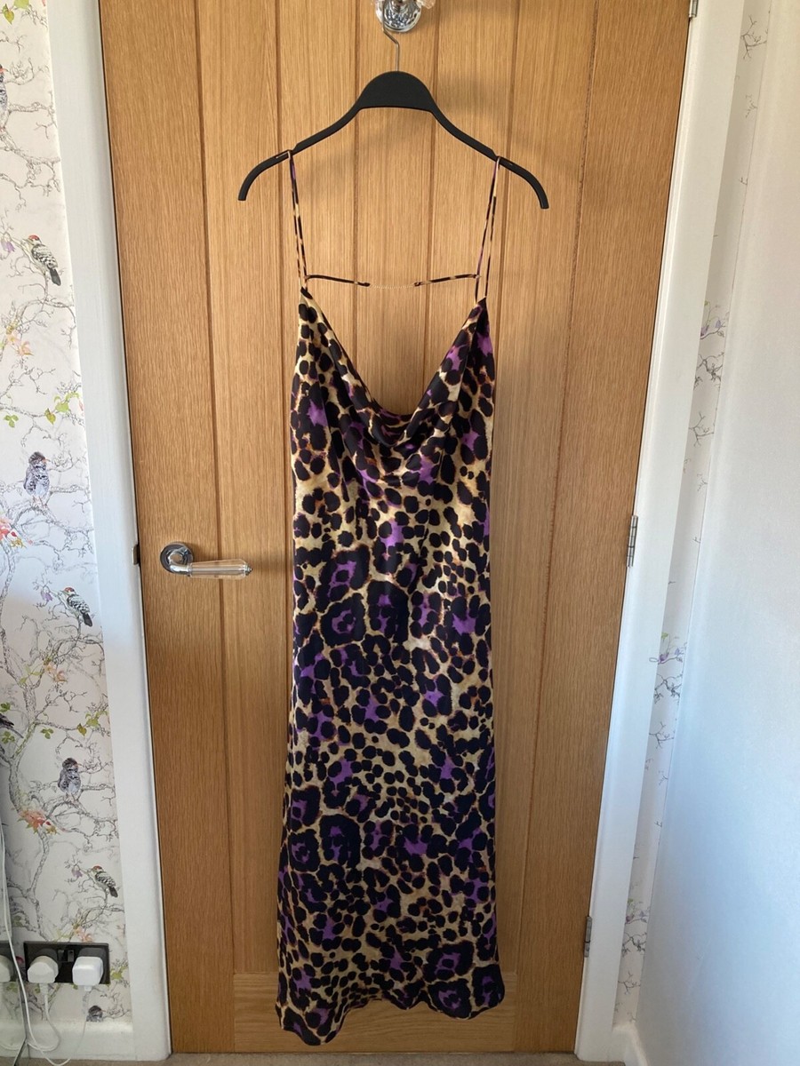 BNWT ZARA Leopard Animal Print Satin Camisole Dress Size S