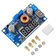 5A CC CV LED Driver Lithium charger Power Step-down Module W/ USB Port Voltmeter
