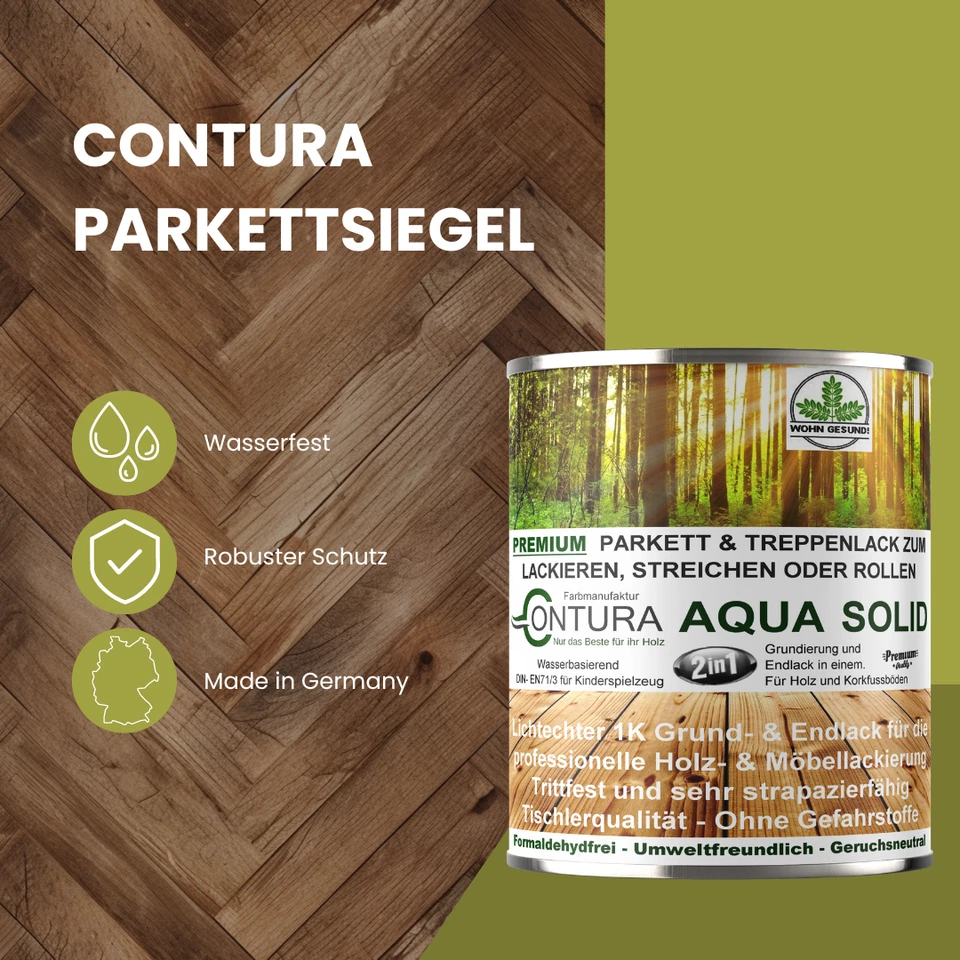 Parkettlack 2in1 Parkettsiegel OSB Fußbodenlack Contura Treppenlack Holzlack - Bild 2 von 4