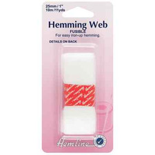 Hemline 10m x 25mm Hemming Web Fusible Hems Cuffs Facings Iron On