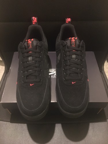 Size 10.5 - Nike Air Force 1 '07 LV8 Multi-Swoosh - Black Crimson Reflective | eBay