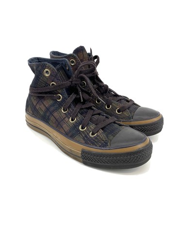 Converse High Tops Leather Purple Green 