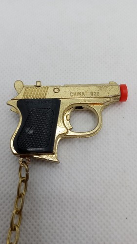 Vintage Walther 920 Mini Cap Gun Keychain Die Cast Working Gold & Black - Picture 4 of 10
