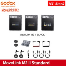 US Godox MoveLink II M2 2.4GHz Wireless Lavalier Microphone Transmitter Receiver
