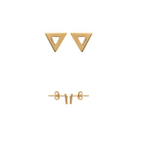 Boucles d'oreilles triangle en plaqué or 18k avec finition miroir éblouissante