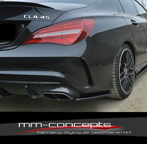 CUP Diffusor Seiten Ansatz SET Gloss Mercedes CLA 45AMG C117 Facelift Flap Heck-image
